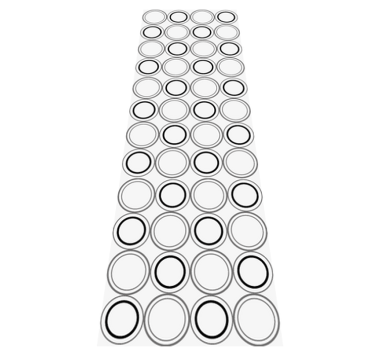 Tapis vinyle salle de bain motif cercles noirs et gris - TenStickers