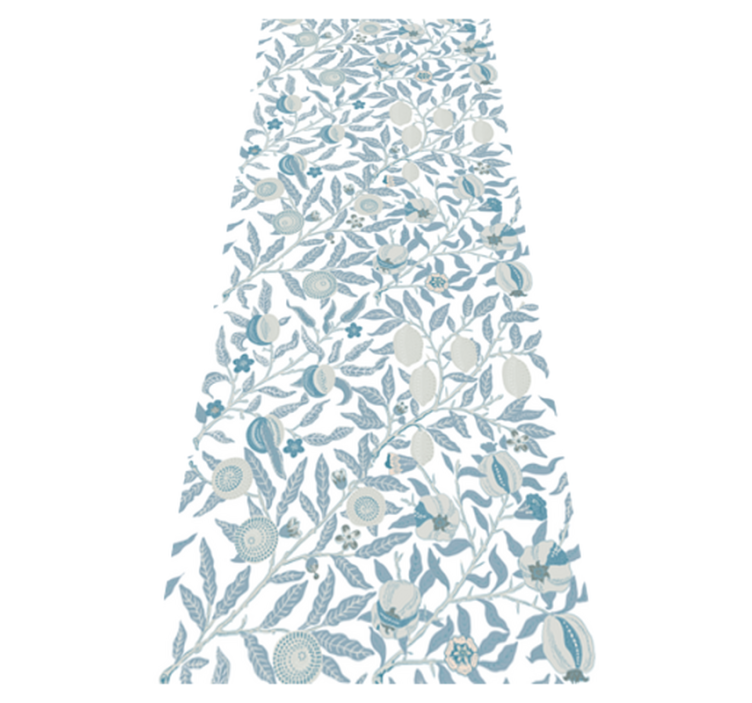 Tapis vinyle salle de bain fleurs bleues style victorien - TenStickers