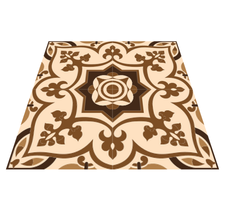 Tapis vinyle salle de bain motif carreaux espagnols marron - TenStickers