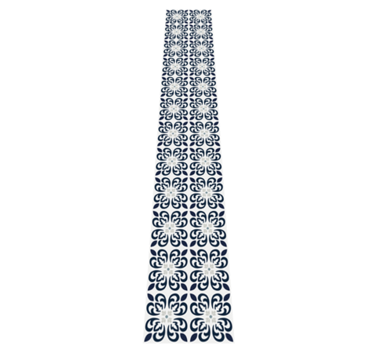 Tapis vinyle cuisine carreaux portugais trèfle bleu foncé - TenStickers