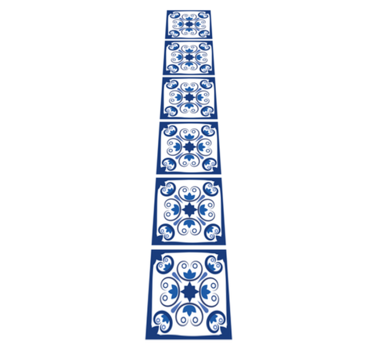 Tapis vinyle cuisine carreaux portugais bleus magnifiques - TenStickers