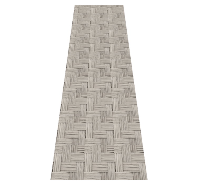 Tapis vinyle bureau effet osier gris fait main - TenStickers