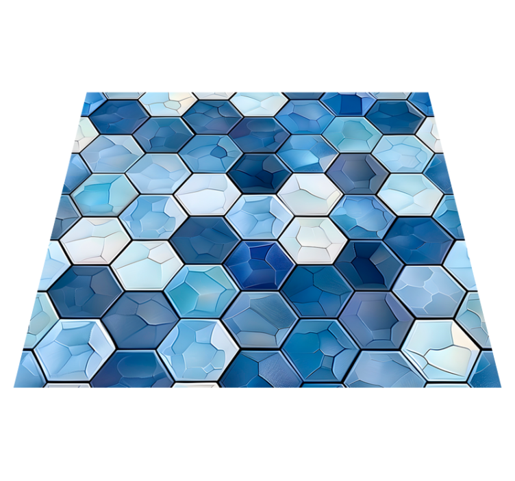 Tapis vinyle bureau effet carreaux bleus - TenStickers
