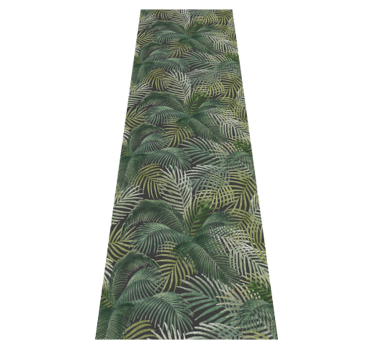 Tapis vinyle bureau feuilles de palmier vertes - TenStickers