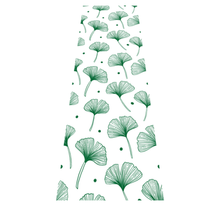 Tapis vinyle bureau feuilles vertes de ginkgo - TenStickers