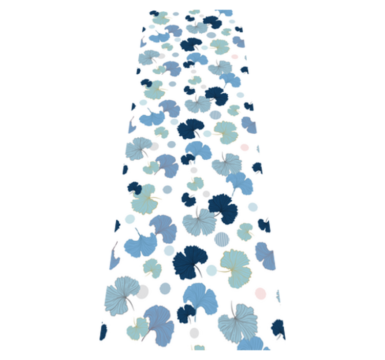 Tapis vinyle bureau feuille de ginkgo bleue - TenStickers