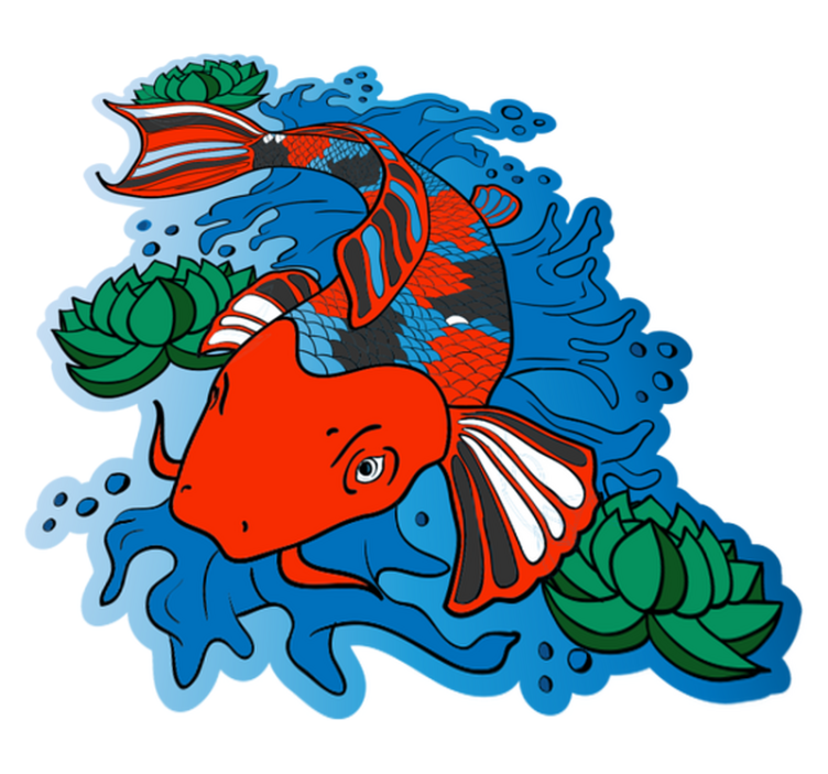Tapis vinyle animal illustration poisson koï coloré - TenStickers
