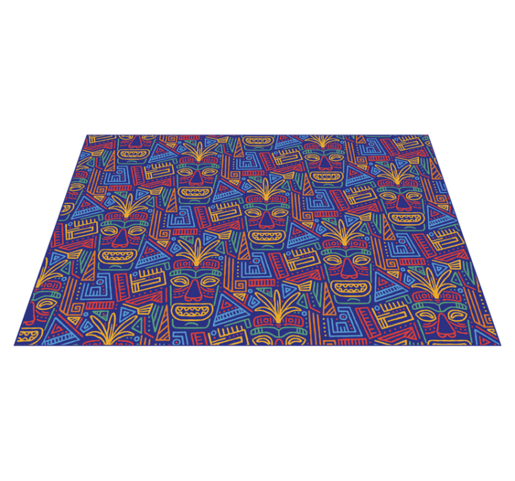 Tapis vinyle éthnique motif de mandala coloré superposé - TenStickers