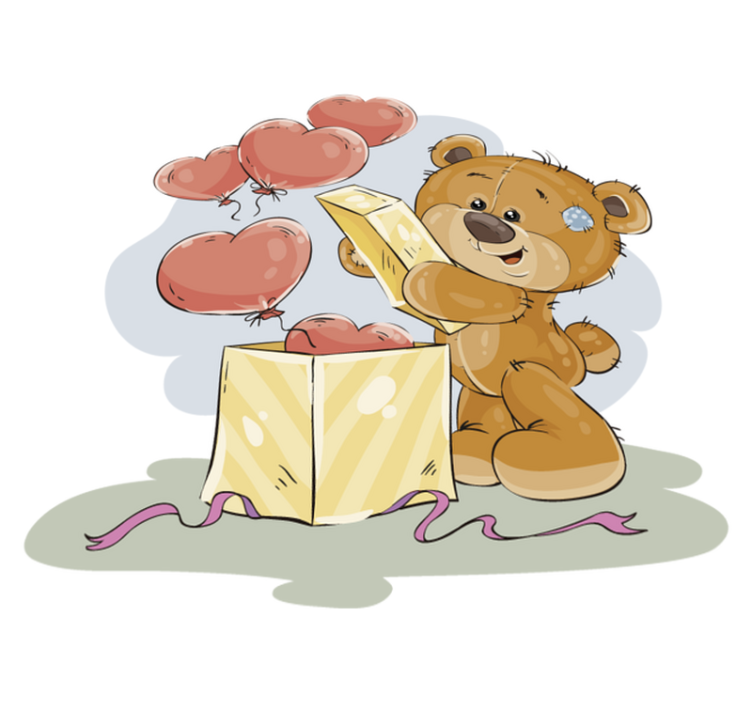 Tapis vinyle chambre bébé fête de l'ours en peluche - TenStickers