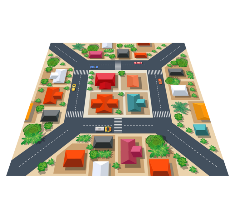 Tapis vinyle autouroute paysage urbain - TenStickers