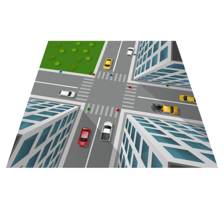 Tapis vinyle autouroute intersection de jeux urbains - TenStickers