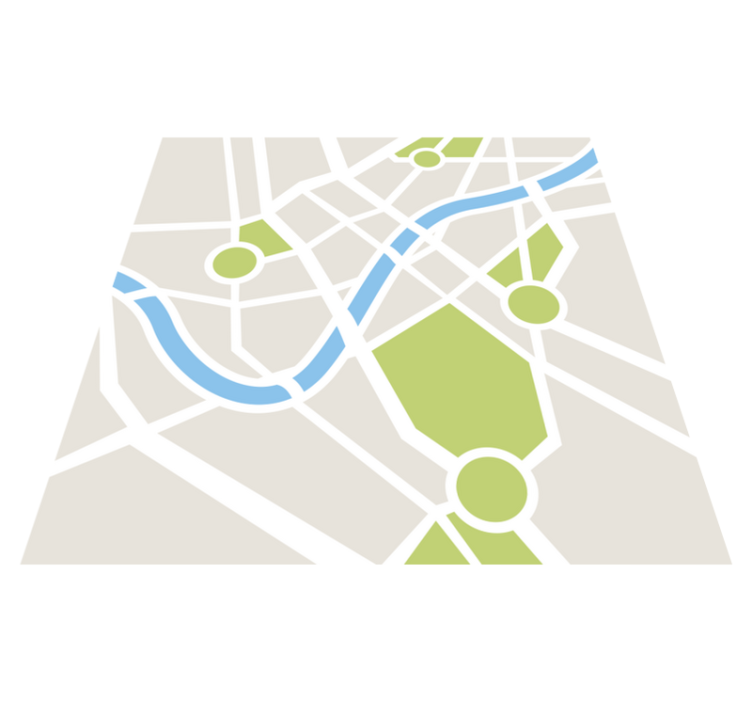 Tapis vinyle pour enfants plan de la ville - TenStickers