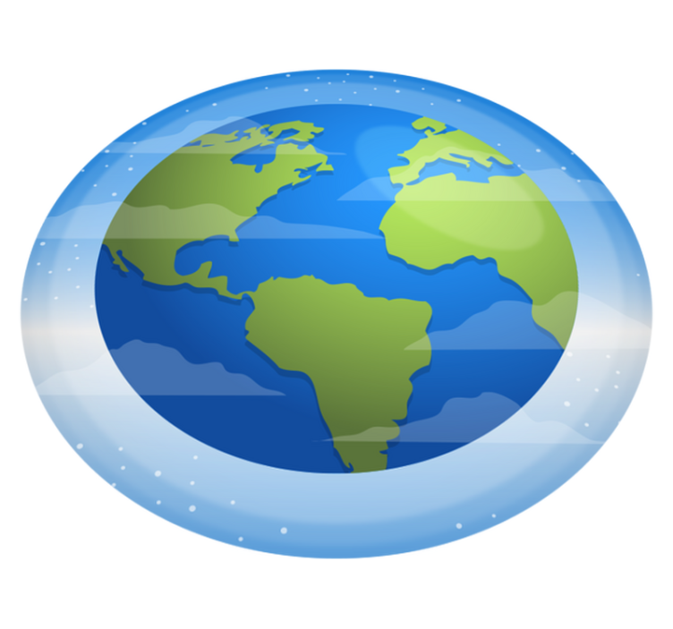 Tapis vinyle carte du monde cartographie circulaire - TenStickers