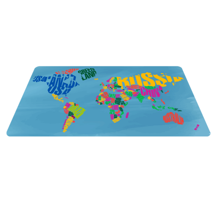 Tapis vinyle mappemonde montage de carte colorée - TenStickers