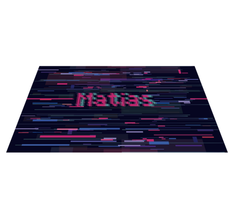 Tapis vinyle avec nom art glitch personnalisé - TenStickers