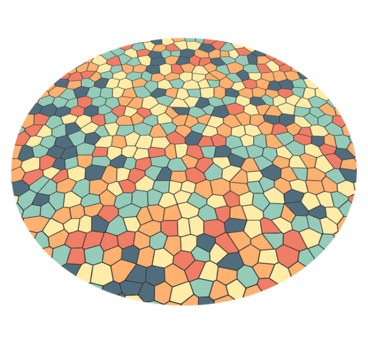 Tapis mosaique vinyle mosaïque ronde - TenStickers
