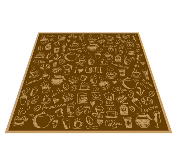 Merveilleux tapis de cuisine en vinyle café - TenStickers