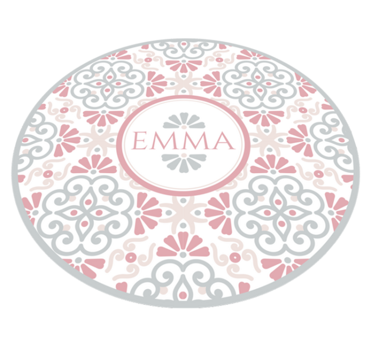 Tapis vinyle rond motif floral personnalisable - TenStickers