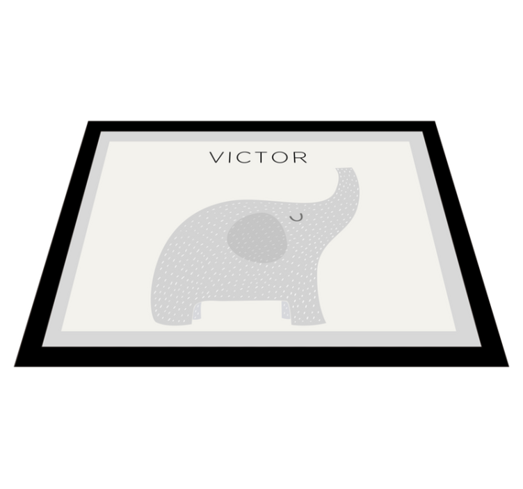 Tapis vinyle avec nom éléphant personnalisé - TenStickers