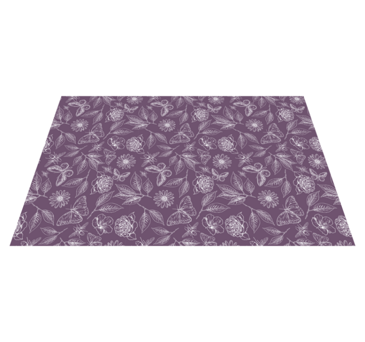 Tapis vinyle fleurs et plantes symétrie florale - TenStickers