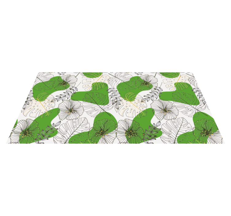 Tapis vinyle fleurs et plantes monstre tropical - TenStickers
