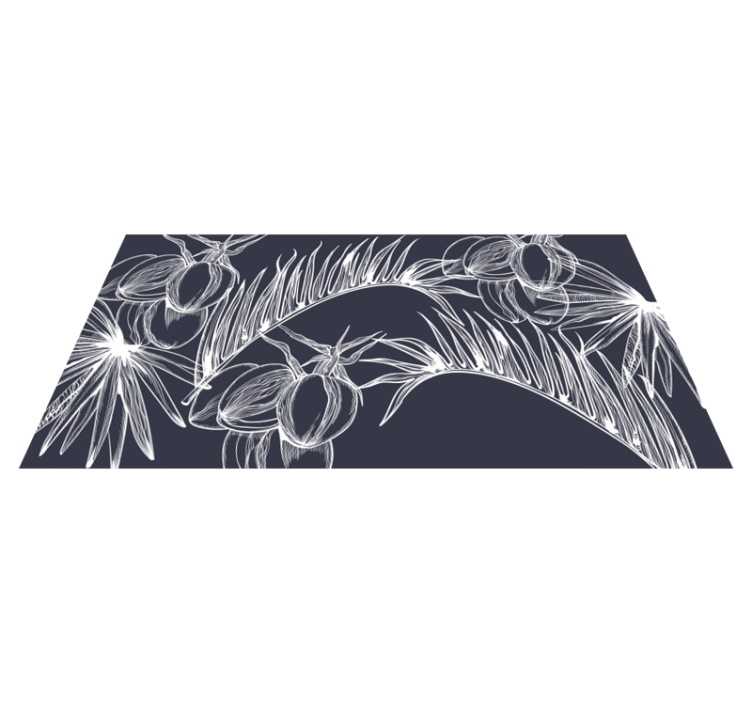 Tapis vinyle fleurs et plantes dessin au trait botanique - TenStickers