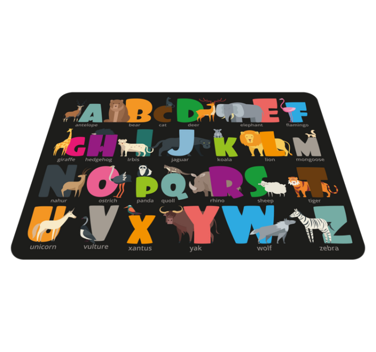 Tapis vinyle alphabet faune alphabétique - TenStickers