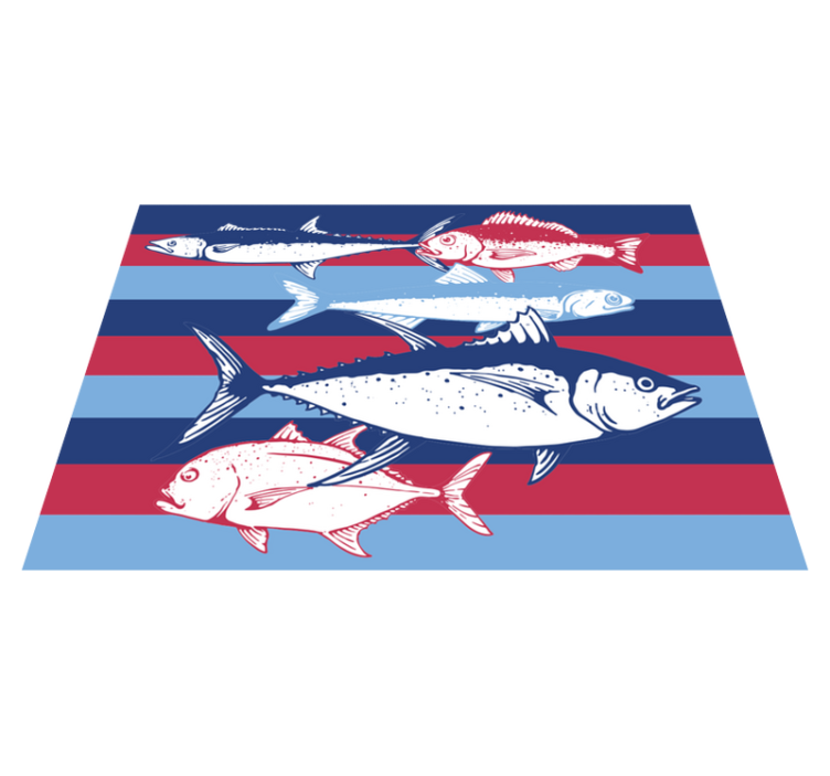 Tapis vinyle animal illustration de bande de poisson - TenStickers
