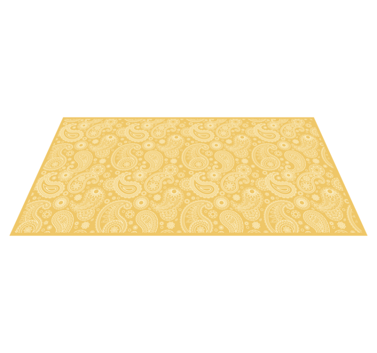 Tapis vinyle jaune motif paisley - TenStickers