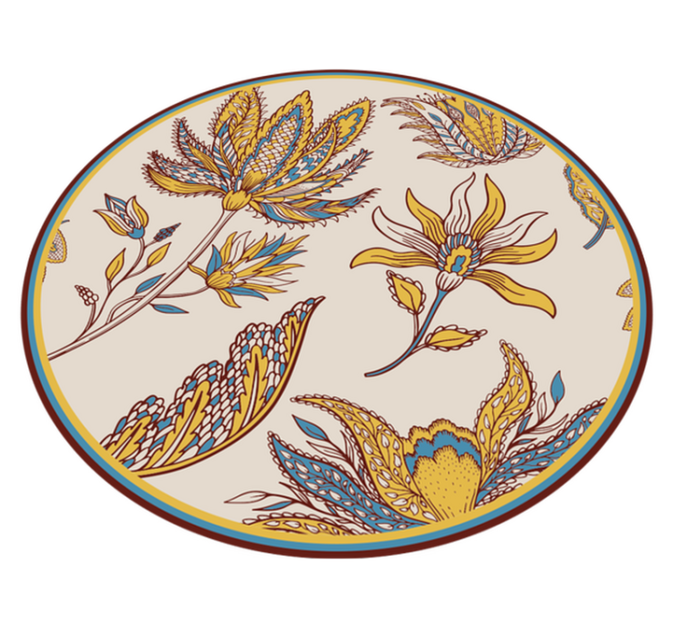 Tapis vinyle fleurs et plantes élégance florale ornée - TenStickers