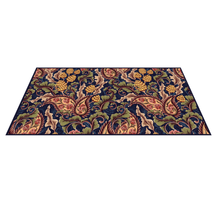 Tapis vinyle fleurs et plantes ornementation florale - TenStickers
