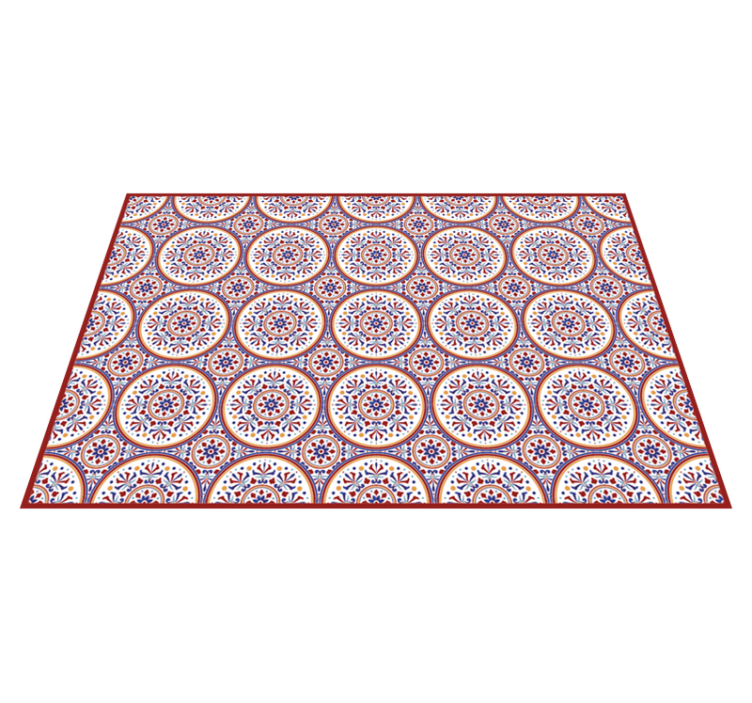 Tapis vinyle carreaux de ciment motif de cercle en mosaïque - TenStickers