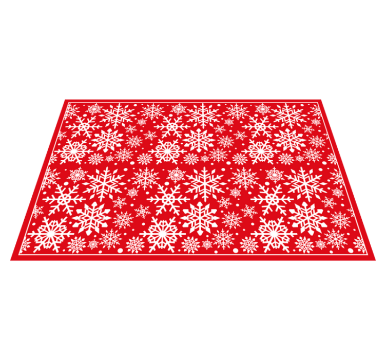 Tapis vinyle noël motif flocon de neige festif - TenStickers