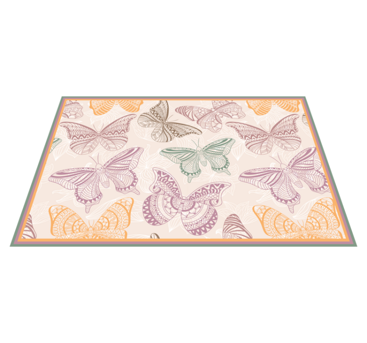 Tapis vinyle mandala papillon - TenStickers