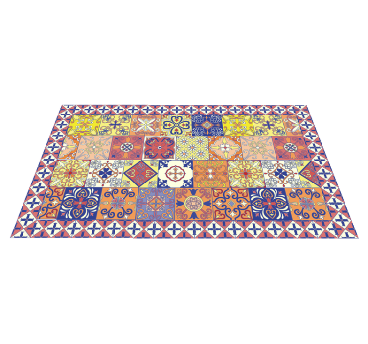 Tapis mosaique vinyle carrelage coloré - TenStickers