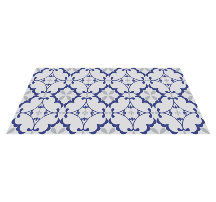 Tapis vinyle carreaux de ciment motif symétrique orné - TenStickers