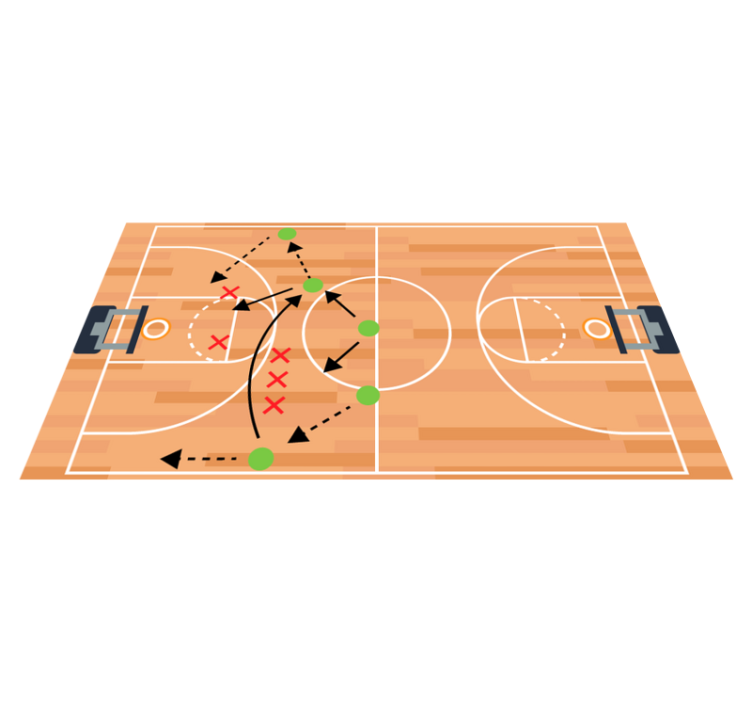 Tapis vinyle autouroute terrain de basketball - TenStickers