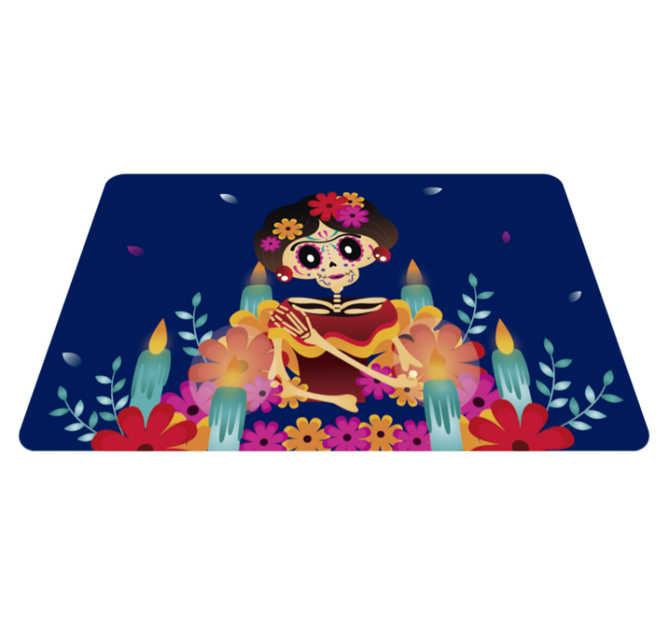 Tapis vinyle pour halloween squelette festif - TenStickers