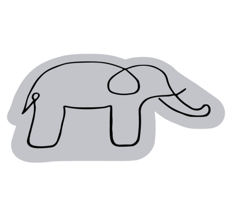 Tapis vinyle pour enfants contour d'éléphant - TenStickers