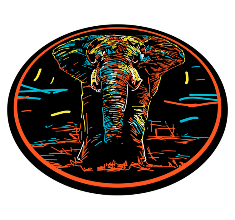 Tapis vinyle animal silhouette éléphant safari - TenStickers