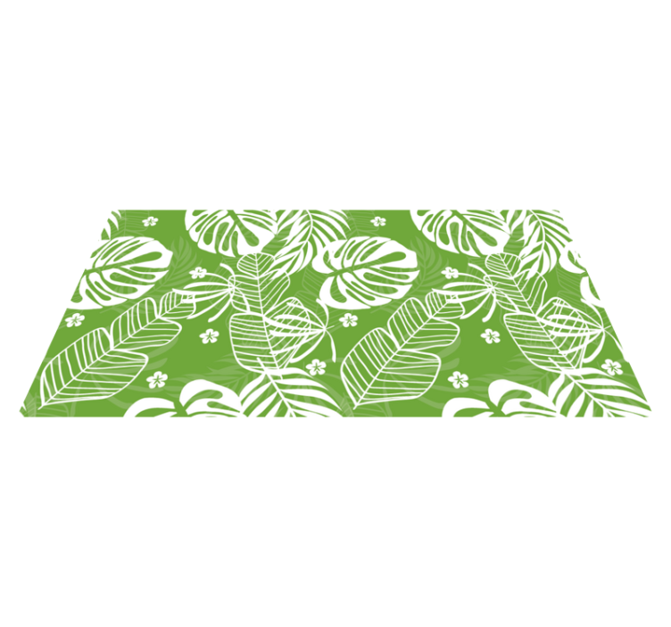 Tapis vinyle fleurs et plantes motif tropical vert - TenStickers