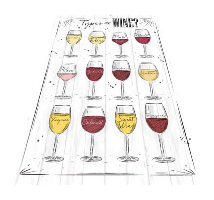 Tapis vinyle citation guide des verres à vin - TenStickers