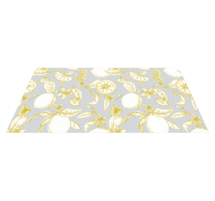 Tapis vinyle fleurs et plantes motif botanique d'agrumes - TenStickers