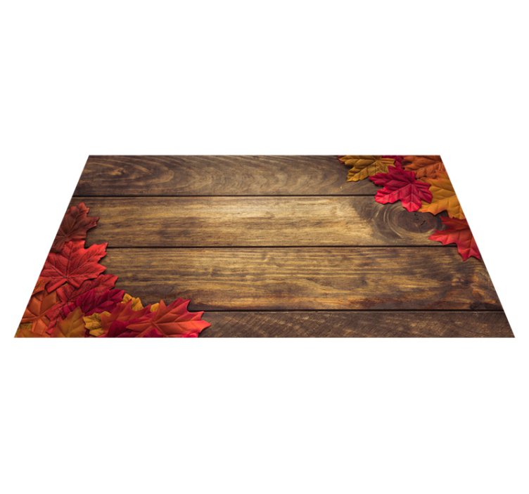 Tapis vinyle imitation parquet feuilles d'automne esthétique - TenStickers