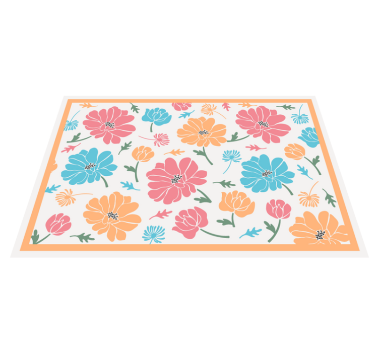 Tapis vinyle fleurs et plantes motif floral coloré - TenStickers
