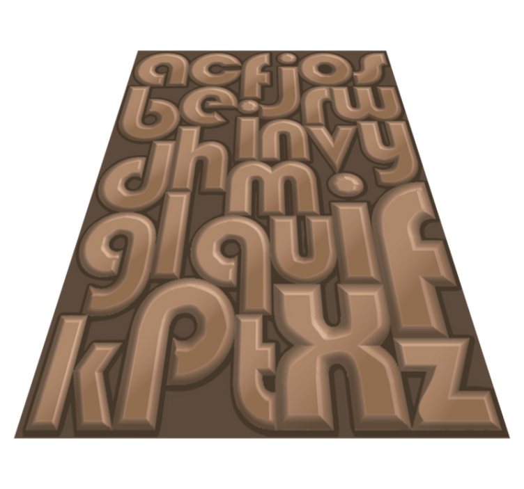 Tapis vinyle lettres alphabet chocolat - TenStickers