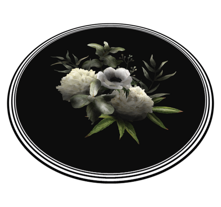 Tapis vinyle fleurs et plantes élégance monochrome florale - TenStickers