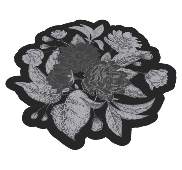 Tapis vinyle fleurs et plantes en contour floral - TenStickers