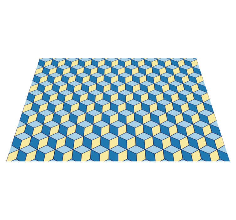 Tapis vinyle carreaux de ciment motif cubiste - TenStickers