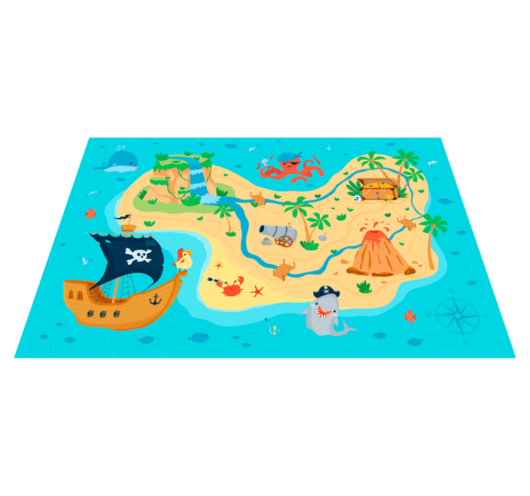 Tapis vinyle jeux carte d'aventure pirate - TenStickers